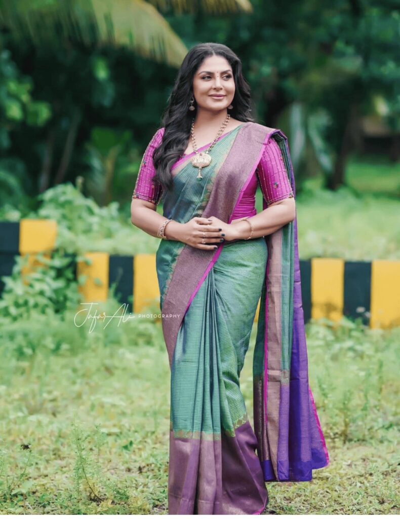 Customized saree for Asha Sarath